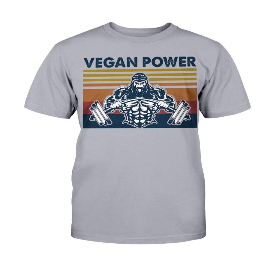 GORILLA MUSCLE VEGAN POWER VINTAGE TEE SHIRT
