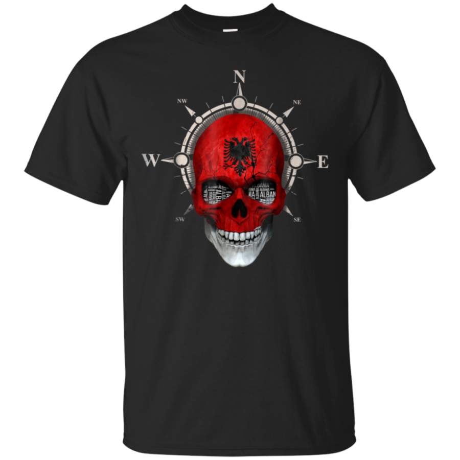 AGR Albania Skull Flag Shirt Albanian DNA Roots and Heritage