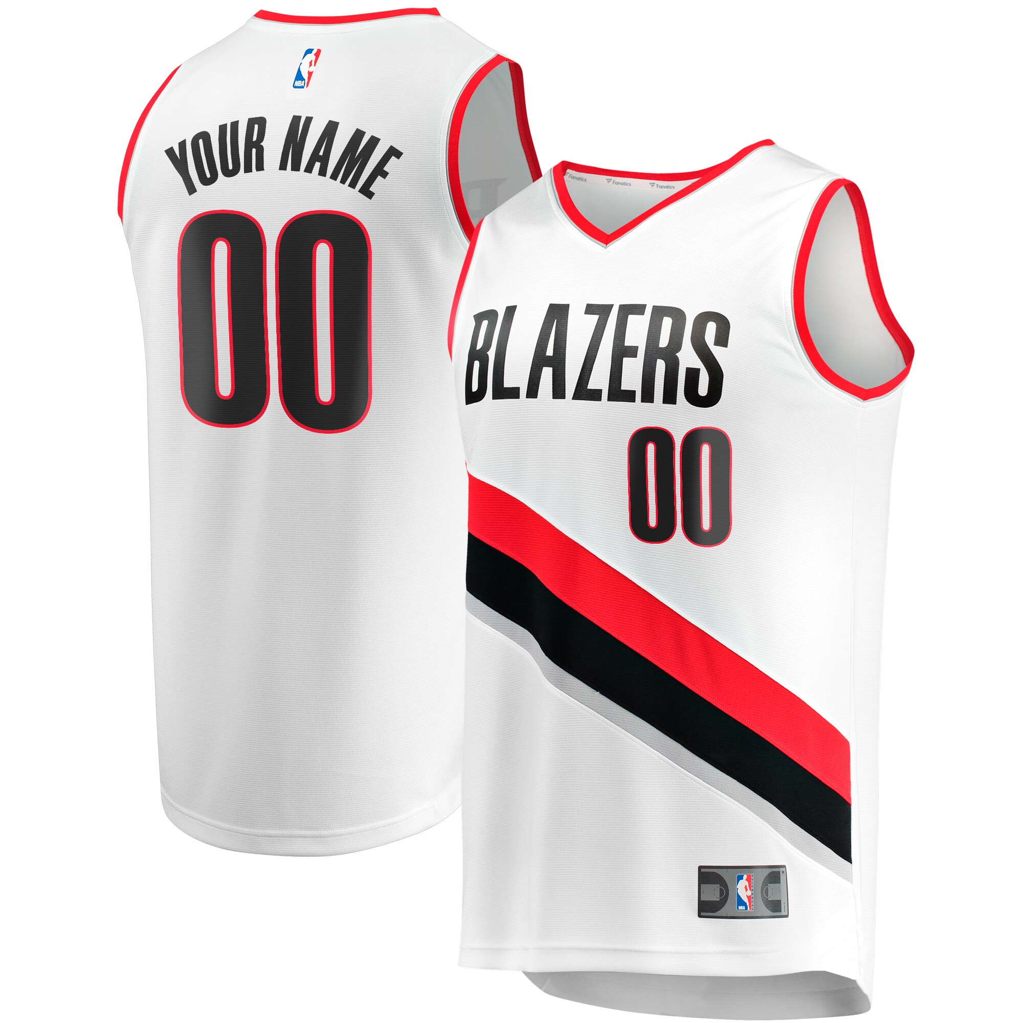 Portland Trail Blazers Branded Youth Fast Break Replica Custom Jersey – Association Edition – White