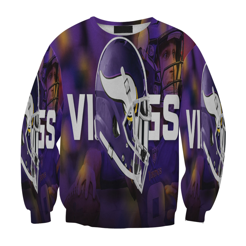 Minnesota Vikings Emblem Helmet V3 Gift For Fan 3D Full Printing Sweatshirt