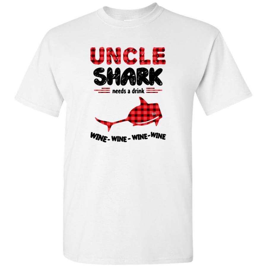 Uncle shark needs a drink wine father’s day gift tee shirt