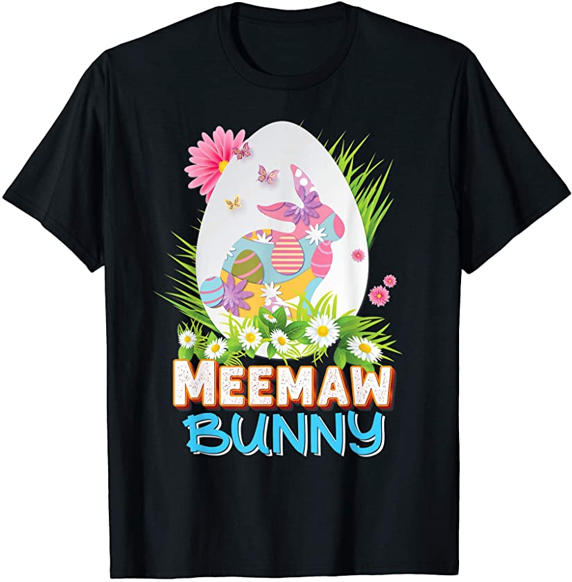 Meemaw Bunny Cute Matching Family Rabbit Easter Egg Hunt T-Shirt