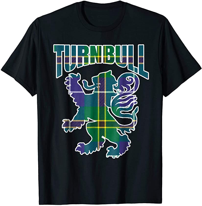 Turnbull Clan Kilt Tartan T-Shirt Lion Namesake Scottish