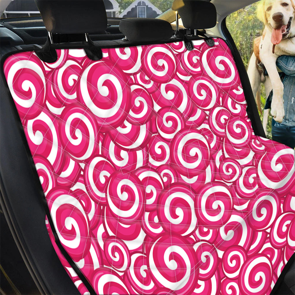 Pink Lollipop Candy Pattern Print Pet Car Back Seat Cover