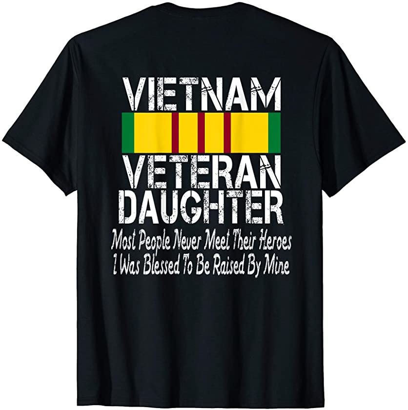 (Print on Back) Vintage Proud Vietnam Veteran Daughter T-Shirt