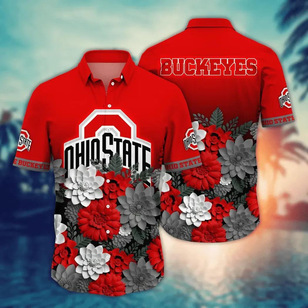Ohio State Buckeyes Style Hot Trending Summer Ncaa Flower Aloha Hawaiian Shirt 13, Ncaa Hawaiian Shirt