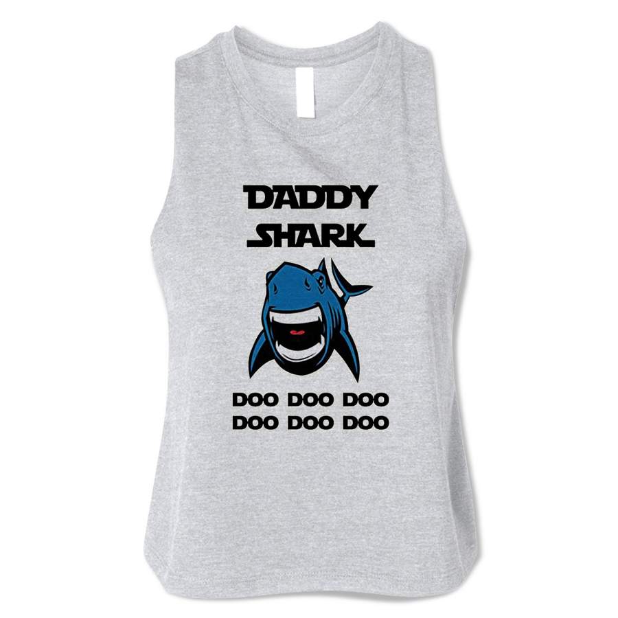 Daddy Shark Doo Doo Doo Laugh Woman Crop Tanktop