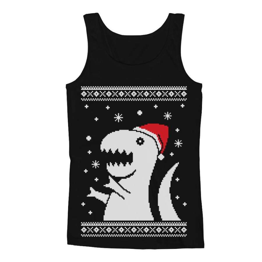 Ugly Christmas Sweater Big Trex Santa – Funny Xmas Men’s Tank Top