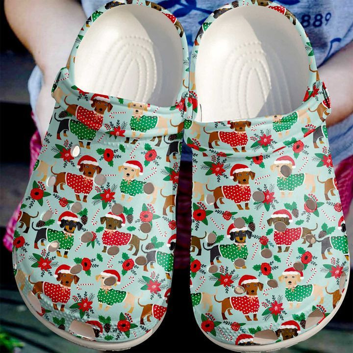 Dachshund Christmas Pattern Crocband Clog Shoes For Men Women