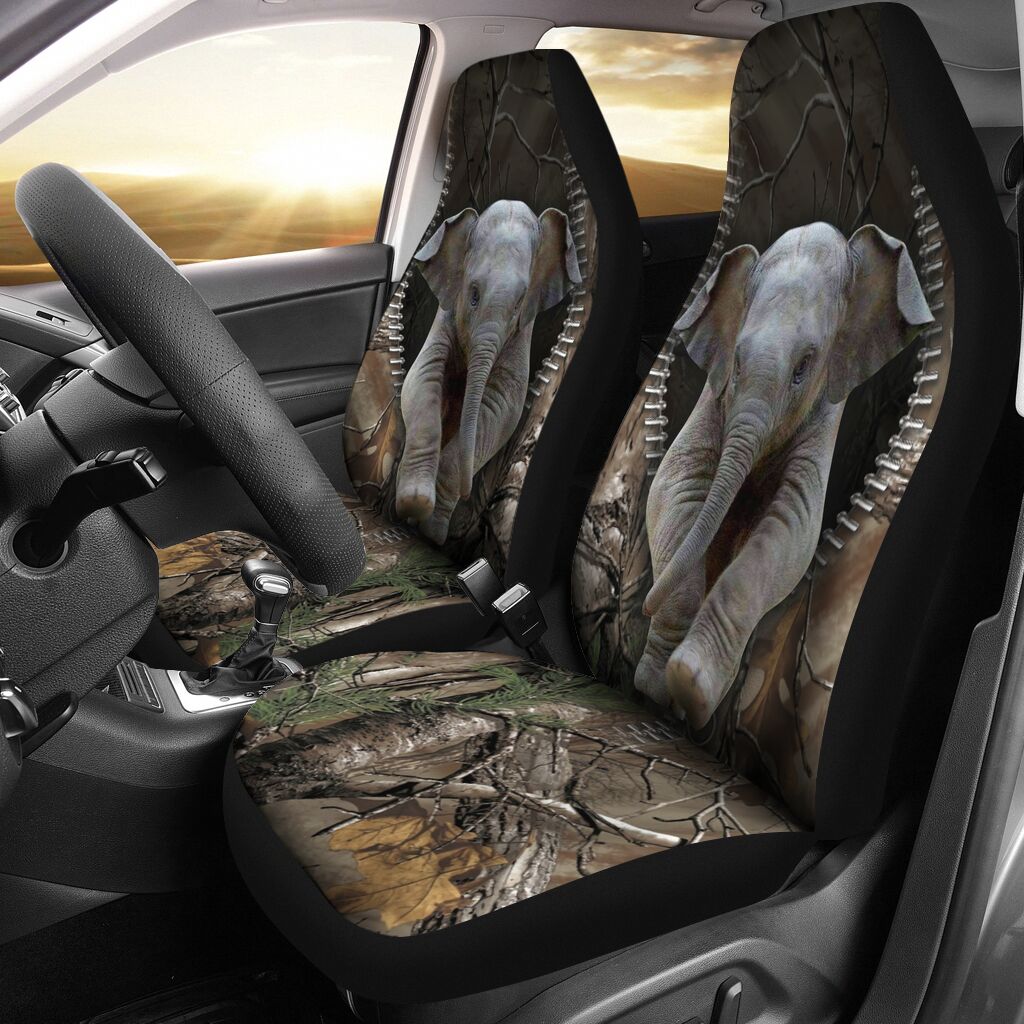 Wild Elephant Camo Elephant Seat Covers 0622