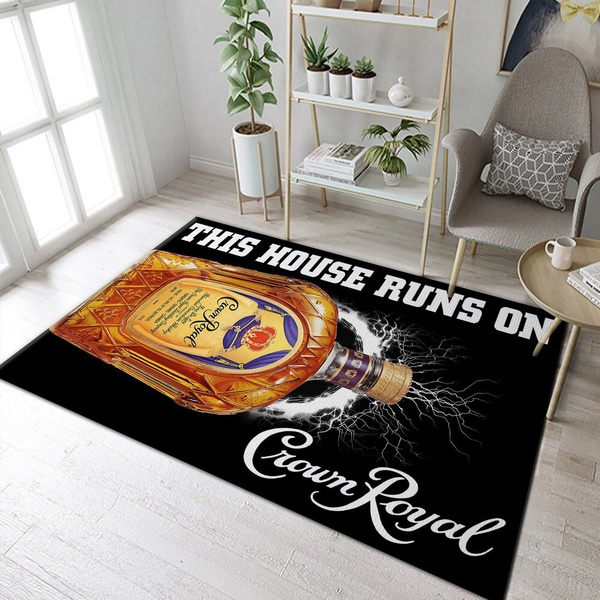 Crown Royal This House Runs On Rug Room Carpet Custom Area Floor Home Decor