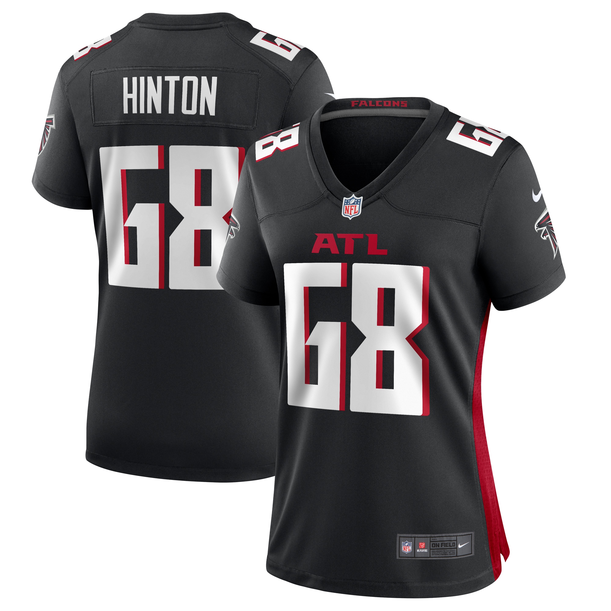 Women’s Atlanta Falcons Kyle Hinton  Black Team Game Jersey