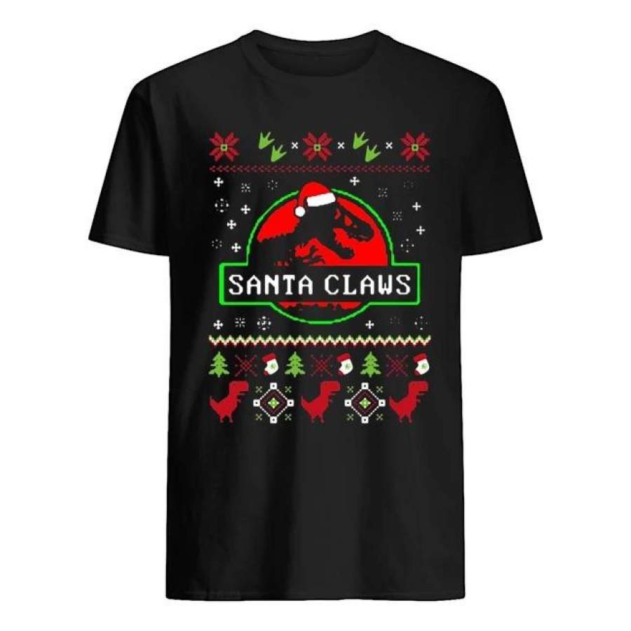 Santa Claws Jurassic Park Ugly Christmas Shirt