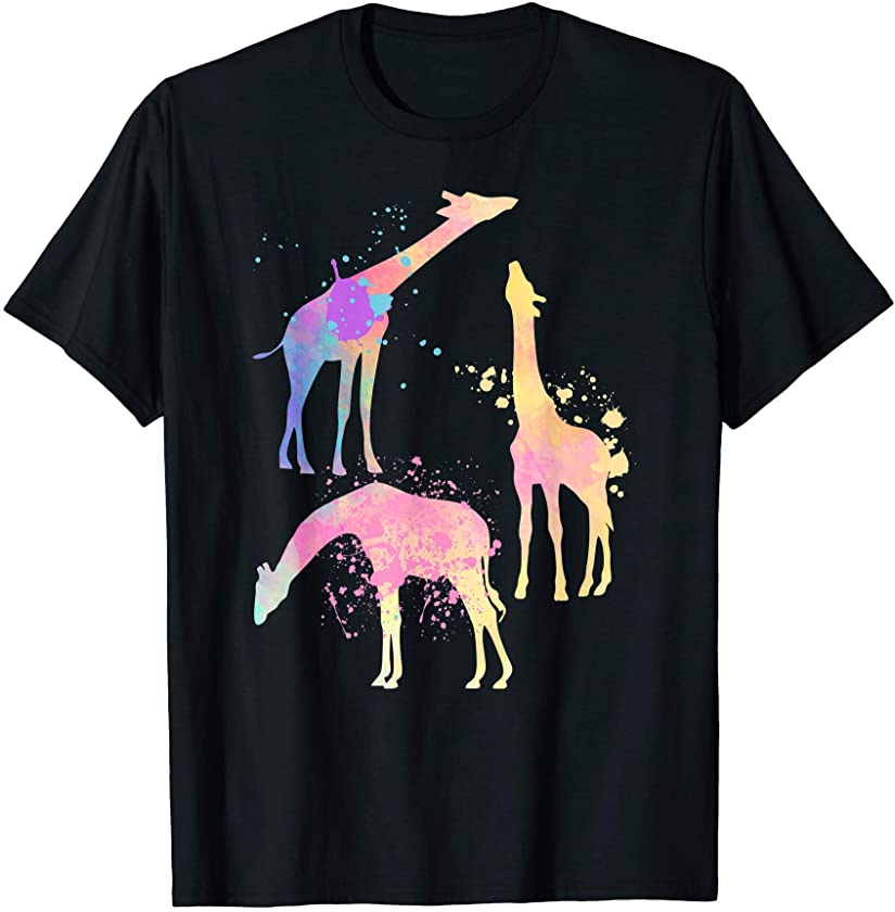 ”Watercolor Giraffe” Animal Lover T-Shirt