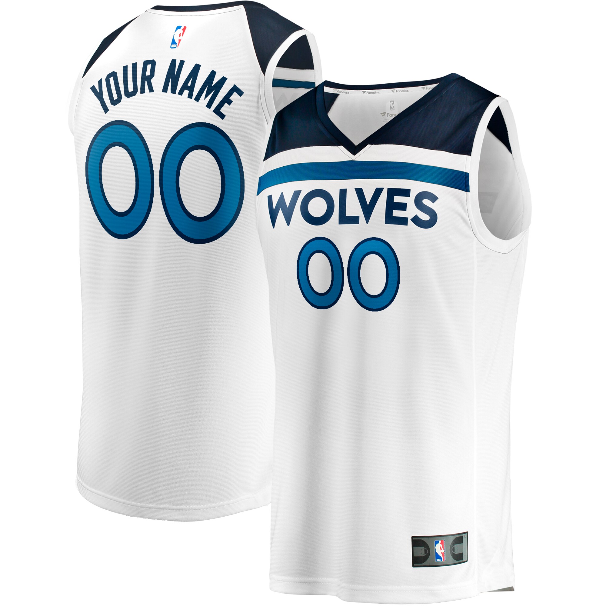 Minnesota Timberwolves Branded Youth Fast Break Replica Custom Jersey – Association Edition – White