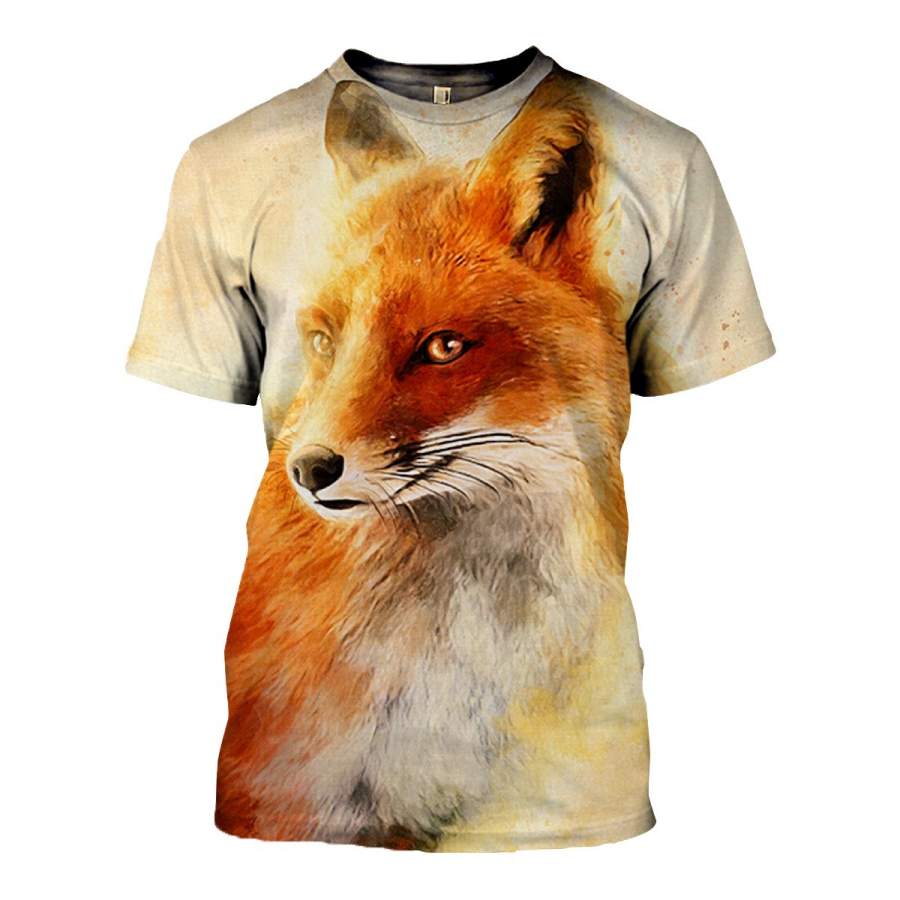 3D All Over Printed Fox T Shirt Hoodie 1412019