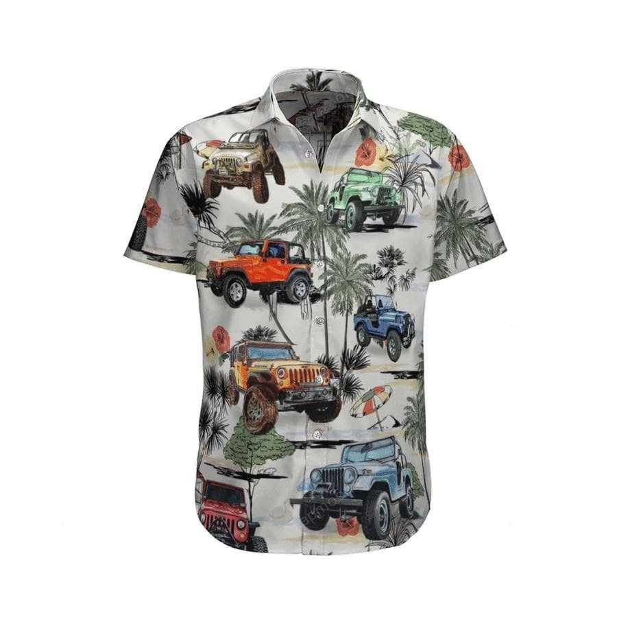 Hawaii Aloha Shirts Jeep Island Tropical Ha89509