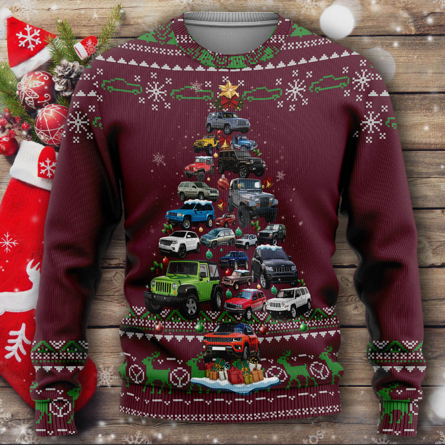 Jeep Christmas Sweater Lt11