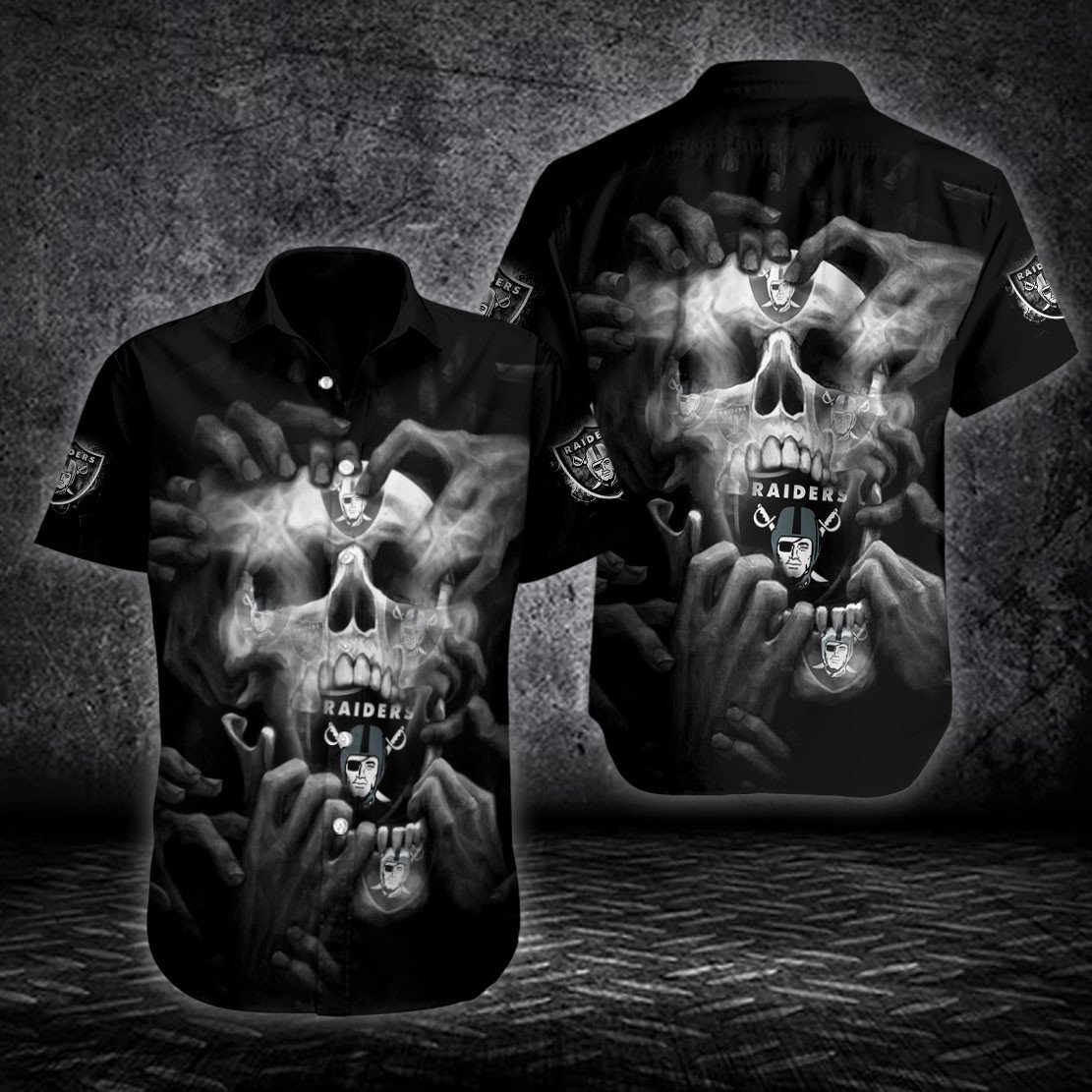 Black Las Vegas Raiders Skull Shirt For Men