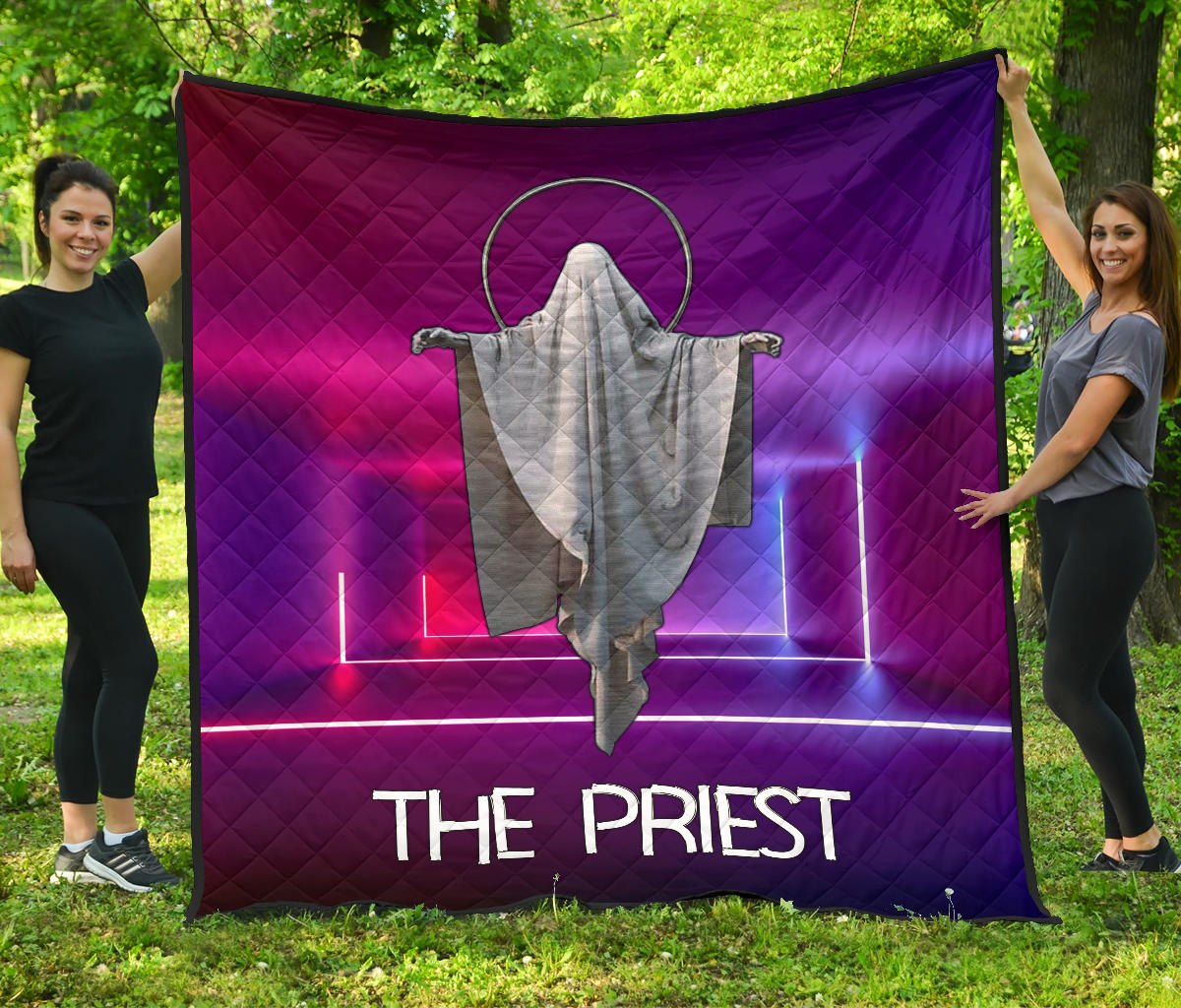 Horror Movie Premium Quilt | The Priest Ghost Against Jesus Quilt Blanket Nt083006