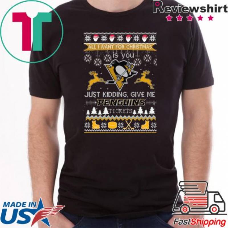 All I Want For Christmas Is You Pittsburgh Penguins Ice Hockey Ugly Christmas T-Shirt