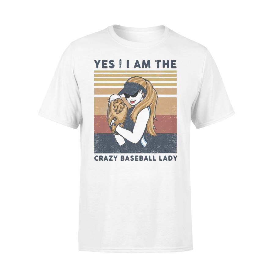 Yes I Am The Crazy Baseball Lady Vintage T-shirt