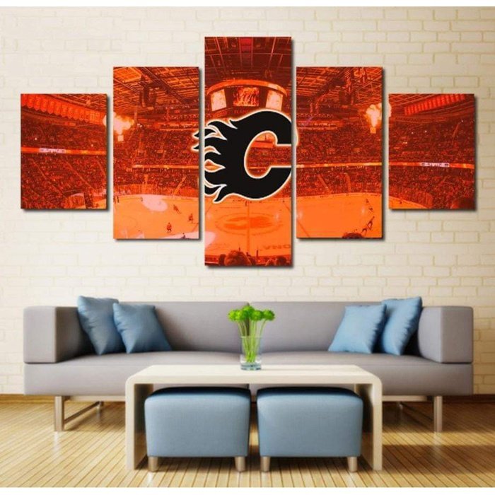 Home Decor Hockey Wall Art Calgary Flames Poster Hd Painting On Canvas. 3766