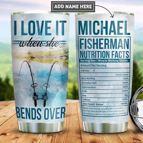 Personalized Fishing Facts Stainless Steel Tumbler, Personalized Tumblers, Tumbler Cups, Custom Tumblers