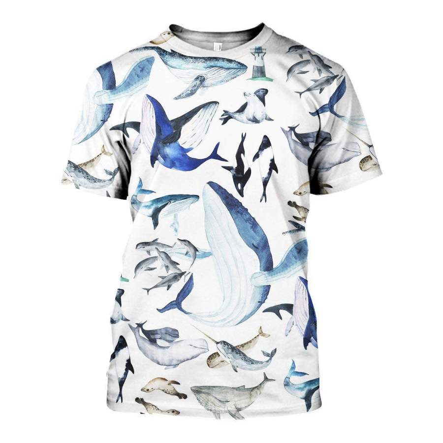 The Whales Shirt 3D Print For Men For Girls