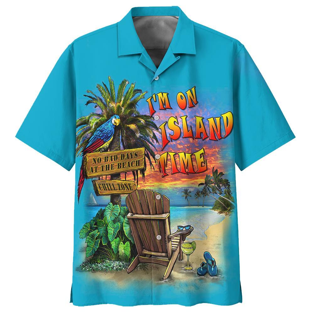 Famille Parrot On Island Time Hawaii Shirt Ha89265