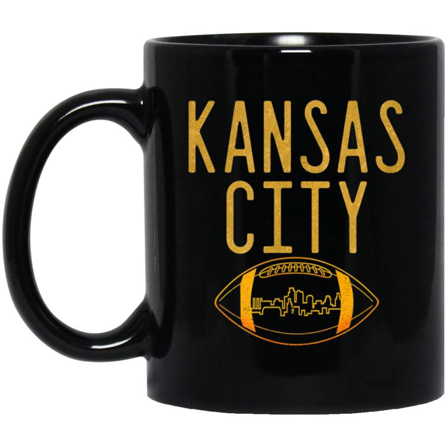 Vintage Kansas City Cityscape Retro Football Graphic Mug