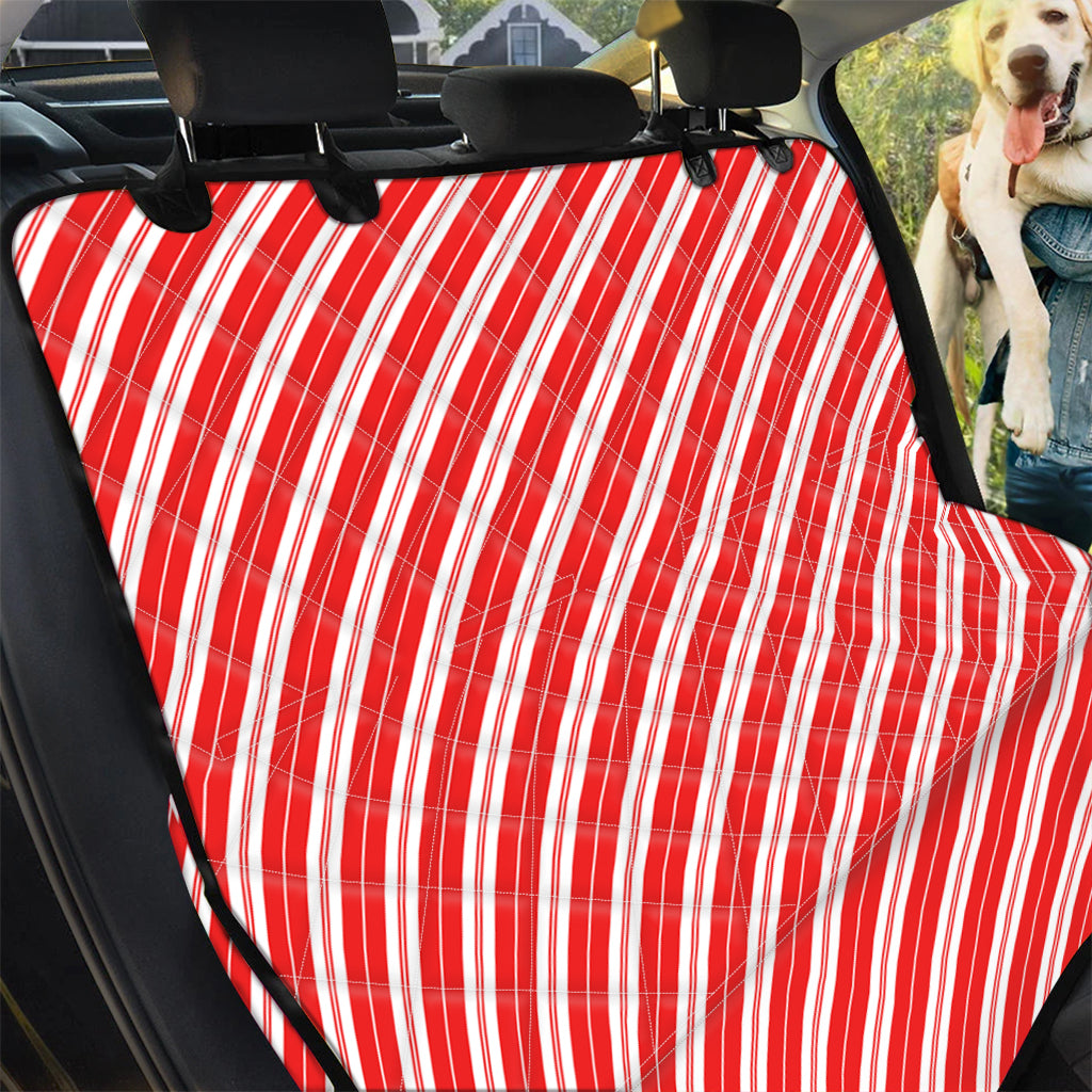 Candy Cane Stripes Pattern Print Pet Car Back Seat Cover