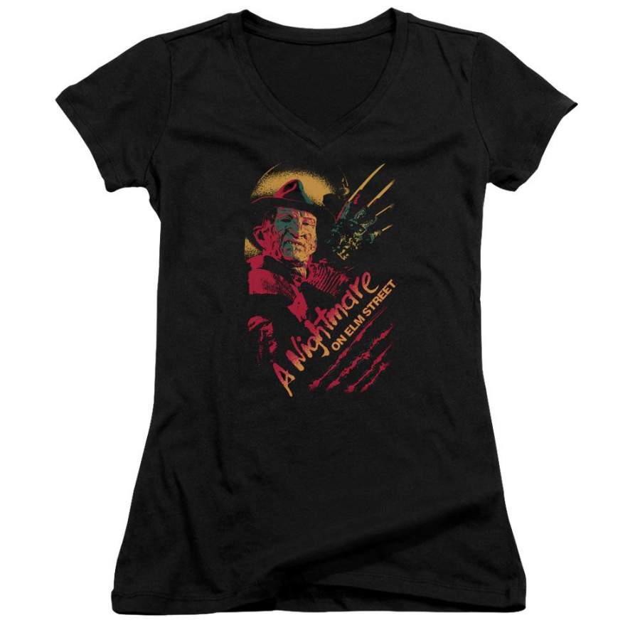 A Nightmare on Elm Street Freddy Claws Juniors V-Neck T-Shirt