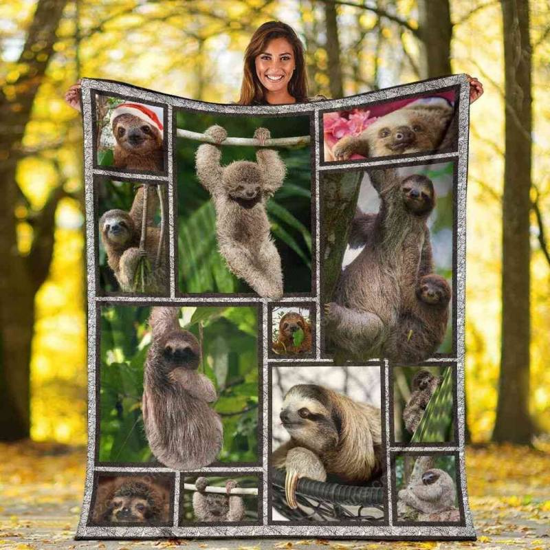 3D Sloth Sloths Funny Cute Animal Lover Gift Ultra Soft Cozy Plush Fleece Blanket