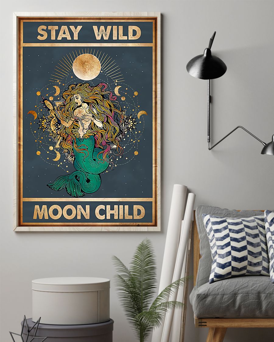 Stay Wild Mermaid Vertical Canvas And Poster | Wall Decor Visual Art