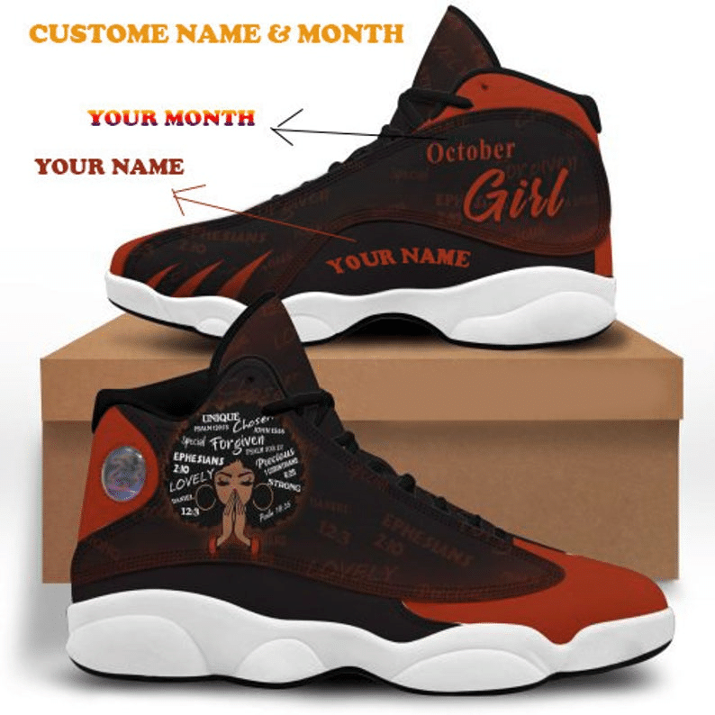 Custom Name And Month Black Queen Lady Curly Natural Afro African American Ladies  For Lover Jd13 Shoes