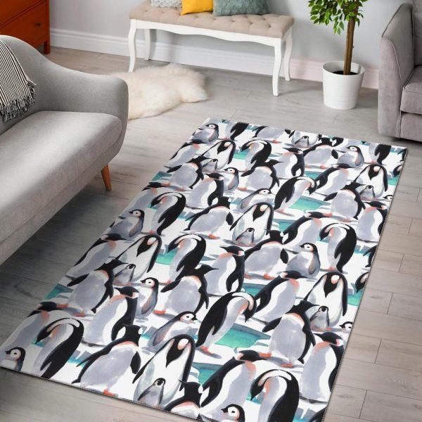 Pattern Print Penguin Home Decor Rectangle Area Rug