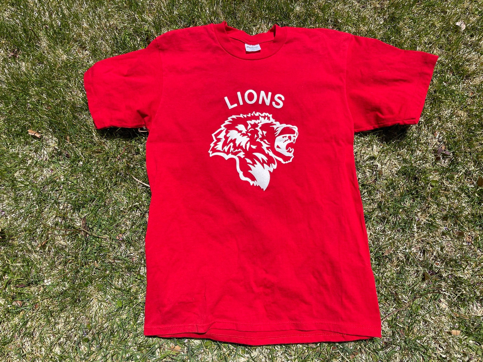 Vtg 80S Lions Graphic Ed T Shirt