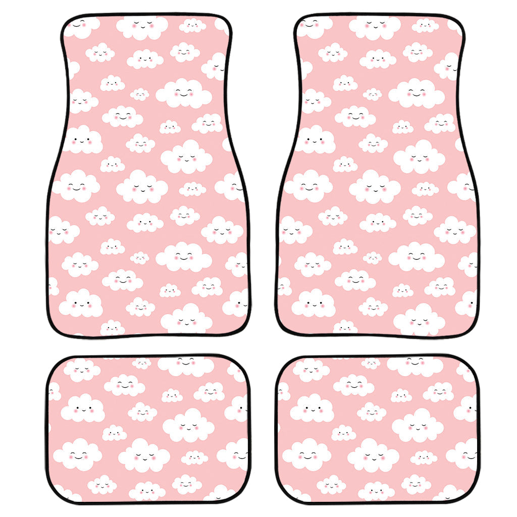 Cute Cloud Pattern Print Front And Back Car Floor Mats, Front Car Mat