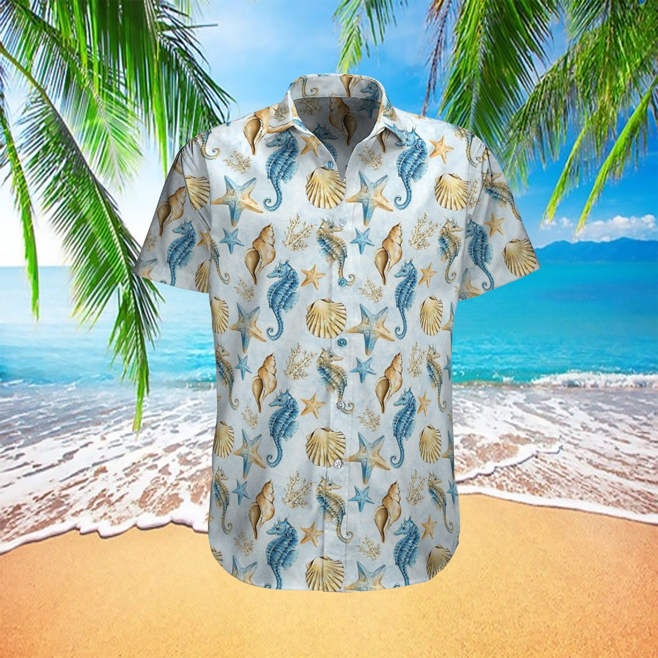 Seahorse Seashell Sea Life Hawaiian Creatures Hawaiian Shirt Ha66125