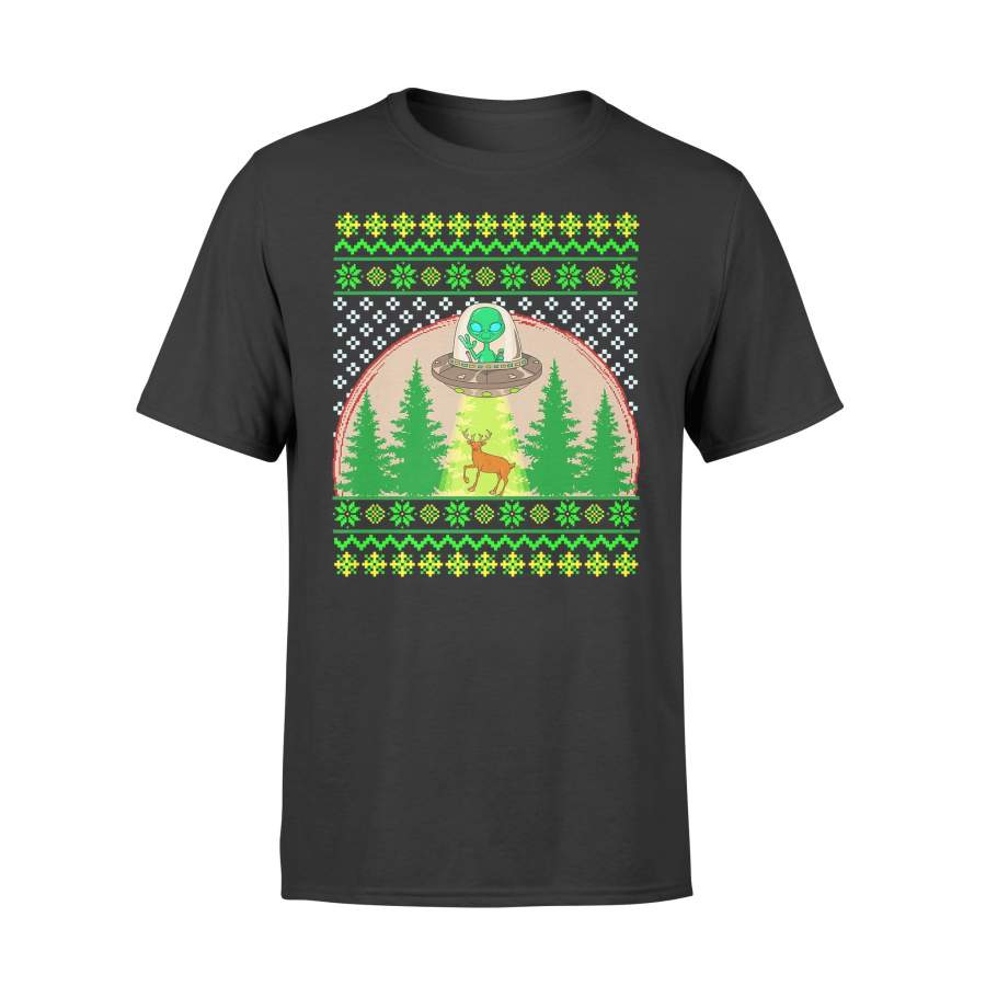 Ugly Christmas Pattern UFO Alien Sci-Fi Gift Premium T-Shirt – Standard T-shirt