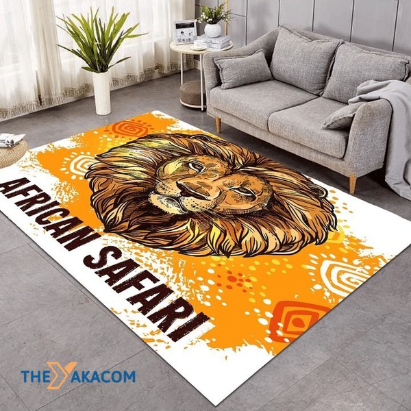 A Lion In American Safari Rectangle Area Rug Floor Decor