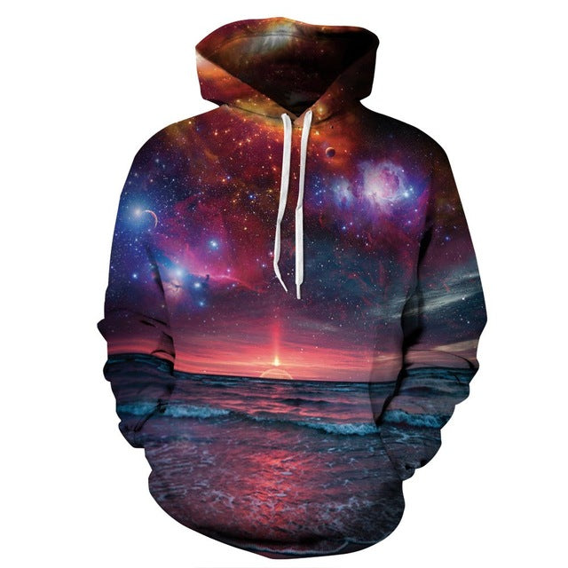 View At The Beach Of  Universe 3D Sweatshirt Hoody