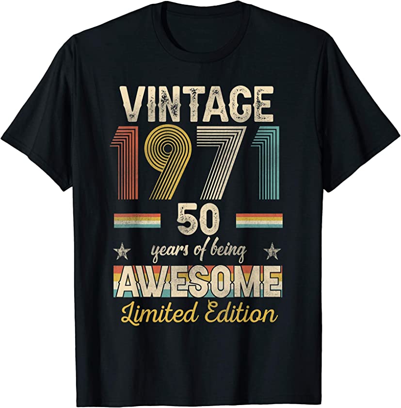 50 Years Old 50th Birthday Decoration Vintage 1971 T-Shirt