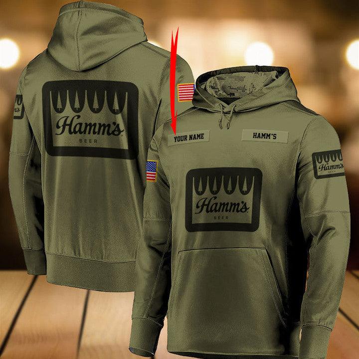 Personalized Military Green Hamm’S Beer Hoodie & Zip Hoodie