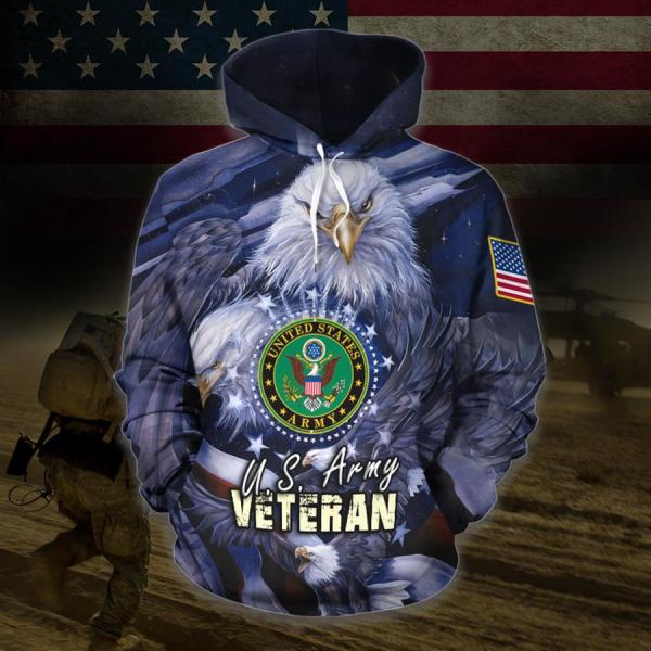 Us Army Veteran Eagle With United States Army Logo American Flag ...