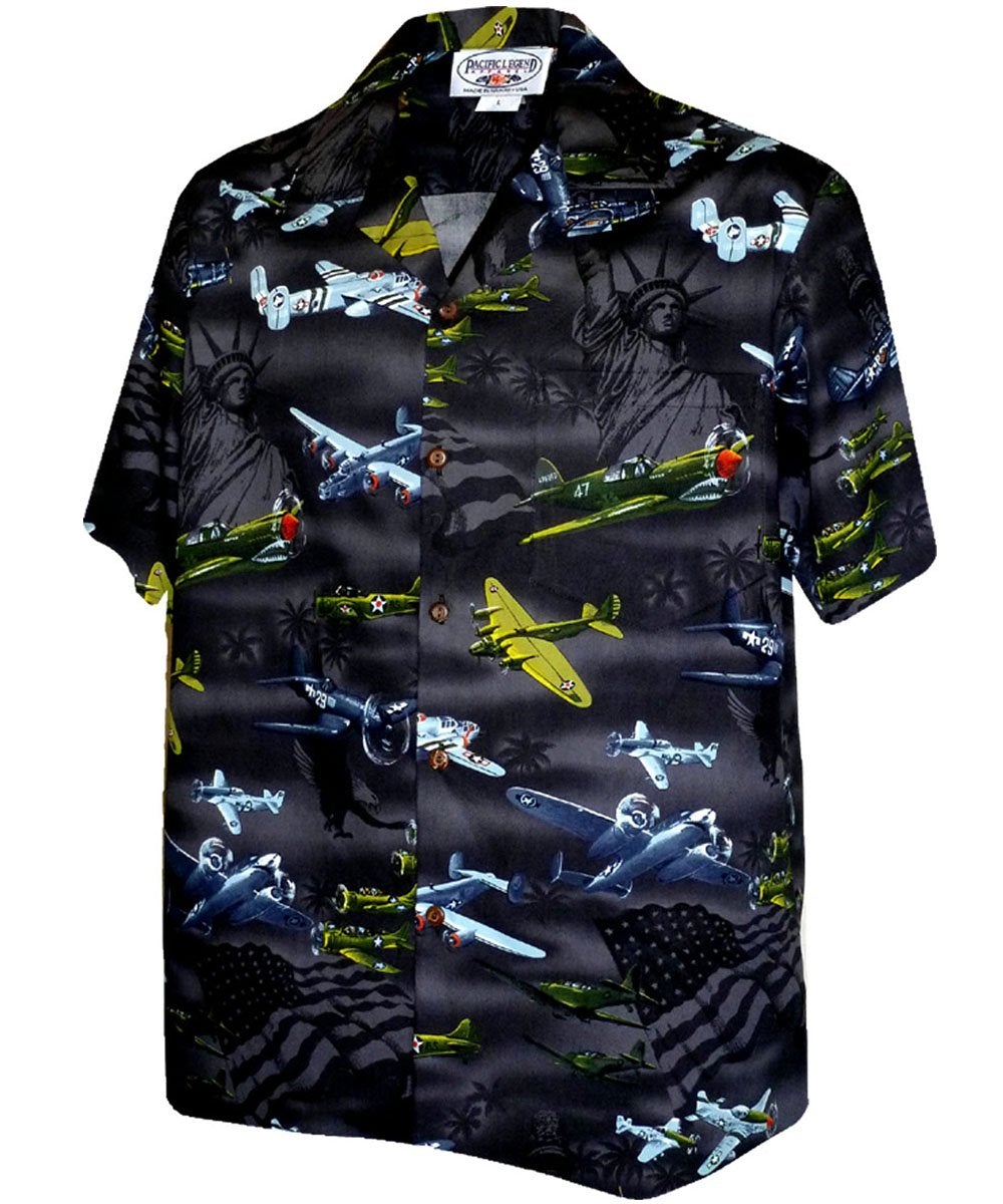 Vintage Wings Of Liberty Black Hawaii Summer Shirt Ha80181