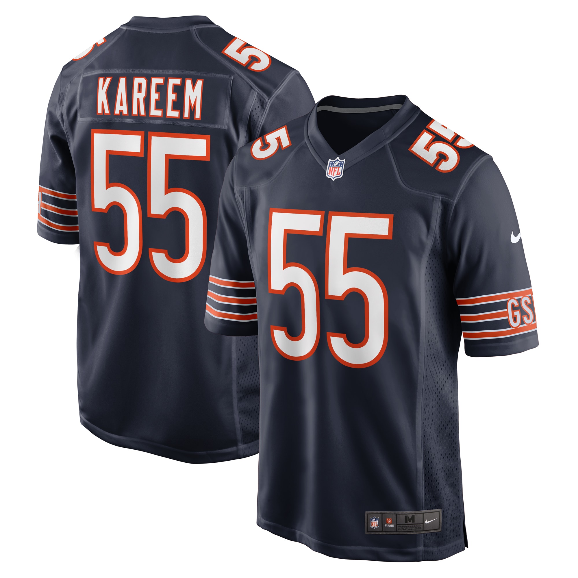 Men’s Chicago Bears Khalid Kareem  Navy Team Game Jersey