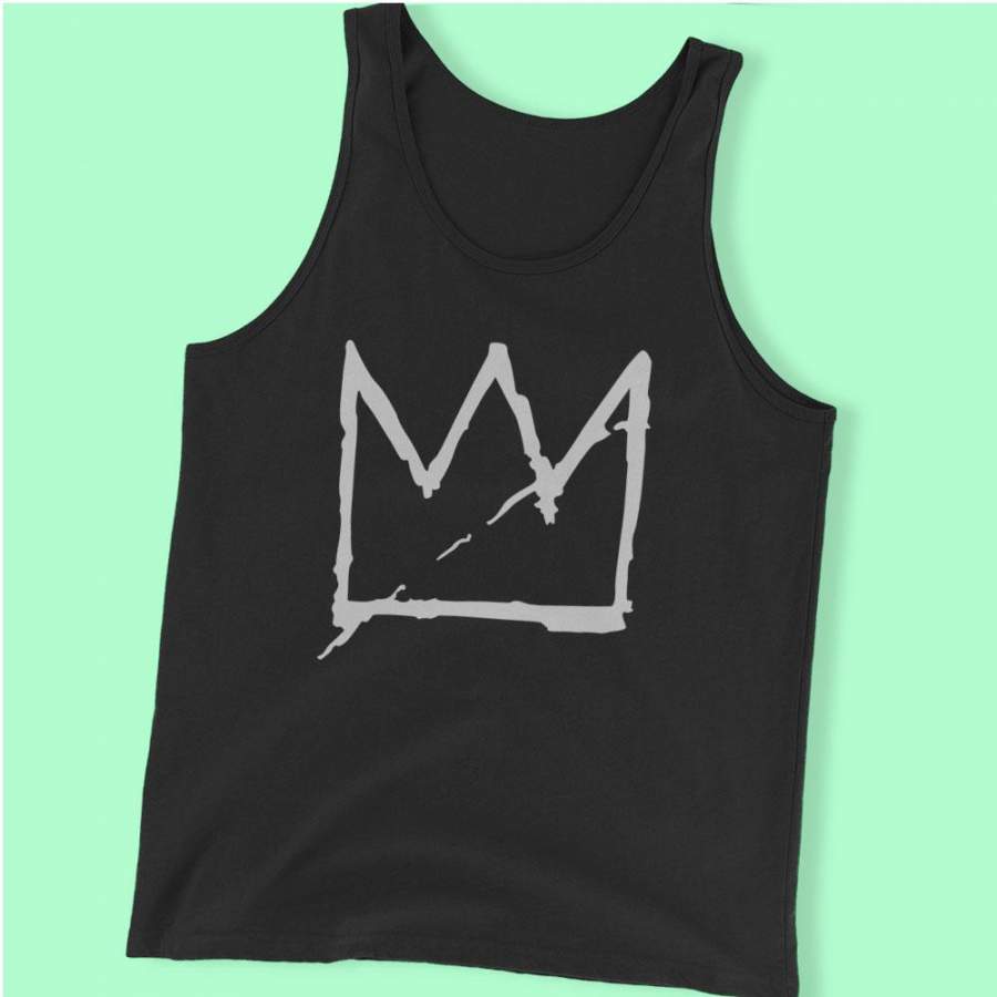 Basquiat Crown Jean Michel Basquiat Graffiti Street Art Andy Warhol Aesthetic Streetwear Tumblr Men’S Tank Top