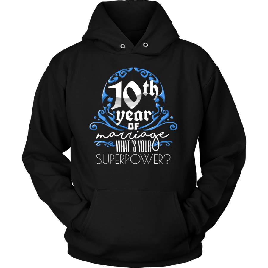 Anniversary Gift 10th, 10 Years Of Marriage, Couples Hoodie